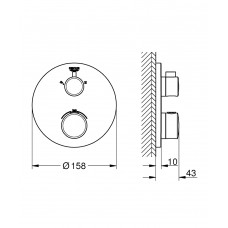 Grohtherm Термостат для душу з перемикачем на 2 положення верхній/ручний душ (24076000)