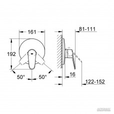 Смеситель скрытого монтажа для душа Grohe Eurodisc cosmopolitan 19549002