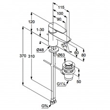 Змішувач для раковини Kludi Pure&Solid 343850575 хром