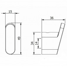 Крючок Langberger 2133031A-BP одинарный черный матовый