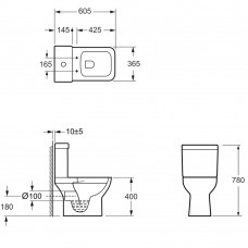 Унитаз компакт Primera Basic 3590020 ободковый с крышкой soft-close, белый глянец