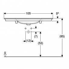 Раковина Geberit One 505.011.01.4 вбудована 105 см