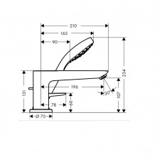 Наружная часть смесителя Hansgrohe Talis E 71731000 для ванны на 3-отв., цвет хром