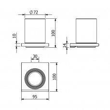 Стакан Langberger Slim 2138011A с держателем хром/белый