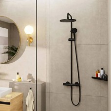 Душевая система Hansgrohe Vernis Blend Showerpipe 240 1jet 26426670 с термостатом черный матовый