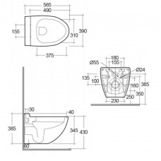 Унитаз подвесной Rak Ceramics Reserva YFG067C+RS13AWHA безободковый с крышкой Soft Close