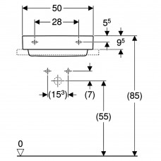 Раковина Geberit One 505.025.00.1 накладна 50 см
