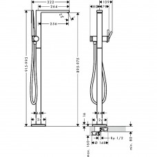 Смеситель для ванны Hansgrohe Tecturis E 73445140 напольный, бронза