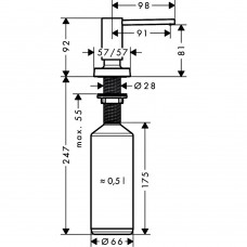 Дозатор для рідкого мила Hansgrohe A71 40468000 хром