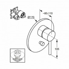 Смеситель скрытого монтажа для душа/ванны Kludi Bozz 386503976 черный матовый