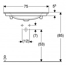 Раковина Geberit One 505.010.01.2 вбудована 75 см