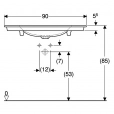 Раковина Geberit One 505.010.01.3 вбудована 90 см