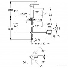 Змішувач для раковини Grohe Quadra 23441000