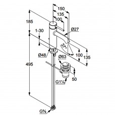 Змішувач для раковини Kludi Bozz 382800576 хром