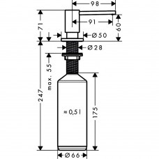 Дозатор для жидкого мыла Hansgrohe A41 40438000 хром