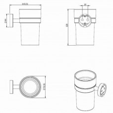 Стакан Langberger Basic 2122811A с держателем хром/белый