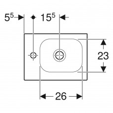 Раковина Geberit iCon Light 501.831.00.1 асиметрична, під змішувач зліва 38 см