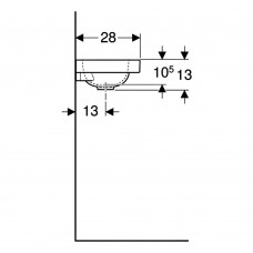 Раковина Geberit iCon Light 501.831.00.1 асиметрична, під змішувач зліва 38 см