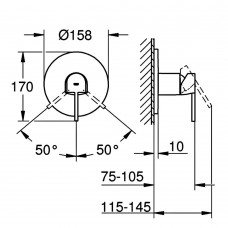 Змішувач прихованого монтажу для душу Grohe Plus 24059DC3 суперсталь