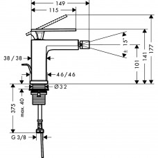 Смеситель для биде Hansgrohe Tecturis E 73200670 черный матовый