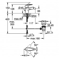 Смеситель для биде Grohe BauEdge 23331001 хром