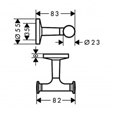 Крючок Axor Universal Circular 42812820 двойной, никель матовый