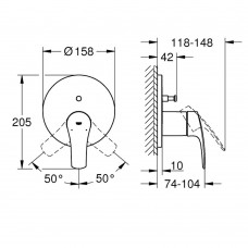 Змішувач прихованого монтажу для ванни/душу Grohe Eurosmart 24043003 хром