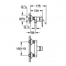 Смеситель для душа Grohe BauLoop 23634001 хром