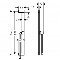 Душевая штанга Hansgrohe Unica Shower bar S Puro 24402140 65 см с держателем-слайдером и душевым шлангом 160 см, бронза