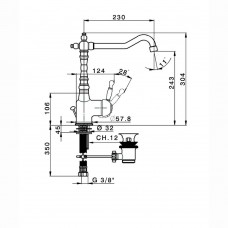 Змішувач для раковини Devit Charlestone CN60050037