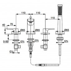 Смеситель для ванны Kludi Zenta SL 484240565 хром