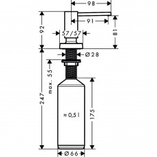 Дозатор для рідкого мила Hansgrohe A71 40468670 чорний матовий