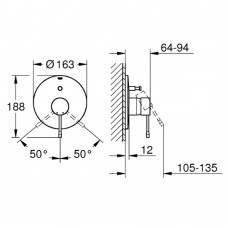 Змішувач прихованого монтажу для ванни/душу Grohe Essence 19285DL1 теплий захід сонця (рожеве золото)