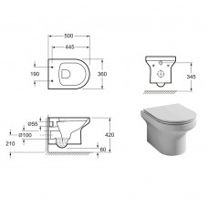 Унитаз подвесной Primera RING 8320026 безободковый с сиденьем Soft Close, quick-fix