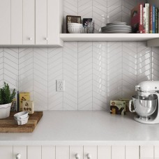 Плитка Equipe Ceramicas 23344 Chevron Wall White Left 18,6x5,2 см