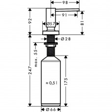 Дозатор для жидкого мыла Hansgrohe A51 40448670 черный матовый