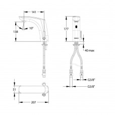 Змішувач для раковини Presto Nova 55375 6V 3l/min