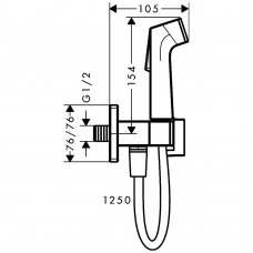 Гигиенический душ Hansgrohe Bidette E 29231670 черный матовый