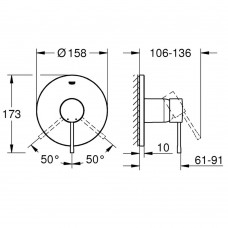 Смеситель скрытого монтажа для душа Grohe Essence 24168DL1 теплый закат (розовое золото)