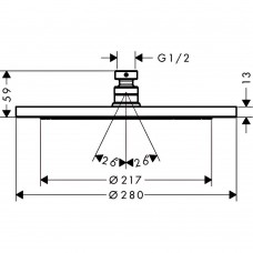 Верхний душ Hansgrohe Croma 280 26221000 хром