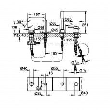 Смеситель для ванны Grohe Essence 19578A01 графит темный