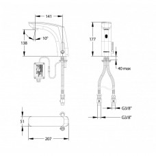 Змішувач для раковини Presto Nova 55377 230V 3l/min