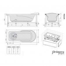 Ванна акриловая PRIMERA Intera INTR17075 170x75 см с ножками