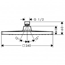 Верхній душ Hansgrohe Crometta E 240 1jet 26726670 чорний матовий