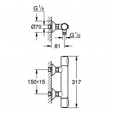 Смеситель для душа Grohe Grohtherm 500 347932430 с термостатом черный матовый