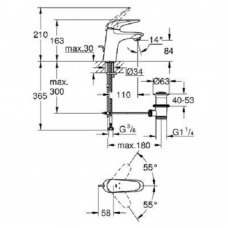 Змішувач для раковини Grohe Eurostyle New 23707ls3