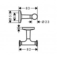 Крючок Axor Universal Circular 42812000 двойной, хром