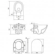 Унитаз подвесной Cersanit Larga S701-472 Cleanon с сиденьем Slim, Soft Close (СЕТ B331)