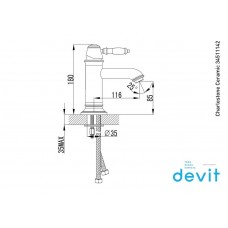 Смеситель для раковины Devit Charlestone Ceramic 34511142