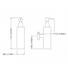 Дозатор для жидкого мыла GENWEC Nimbus GW05 74 04 03 с держателем, черный матовый